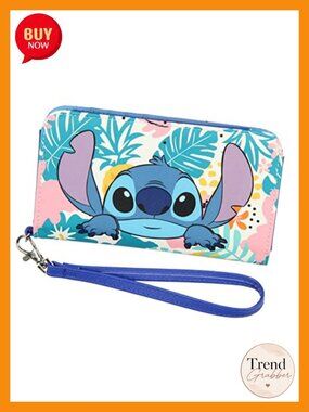 Tropical Stitch Wristlet Wallet with Tech Pocket